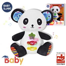 Jucarie interactiva bebe cu sunete si lumini 15 cm - panda