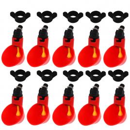 Set 10 adapatori pentru pasari, plastic, rosu/negru