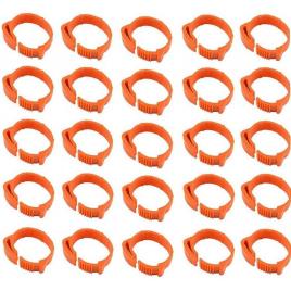 Set 100 inele ajustabile pentru pasari, plastic, portocaliu