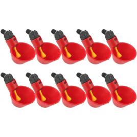 Set 10x adapator pasari curte, plastic, rosu