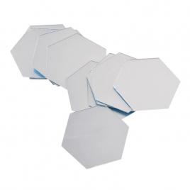 Set 12 oglinzi hexagonale acrilice, 16 cm, cristal argintii