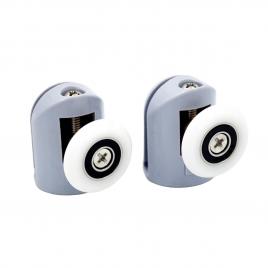 Set 2 role pentru cabina dus, plastic/inox, 2.5x4x2cm, multicolor