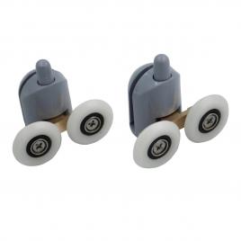 Set 2 role pentru cabina dus durasan, plastic/inox, 4x6x3.5cm, gri