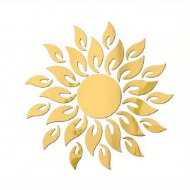 Set 27 oglinzi acrilice pentru decorarea peretilor, raze de soare, auriu - enz shop