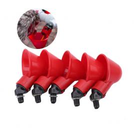 Set 5 adapatoare automate pentru gaini, plastic, rosu
