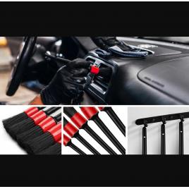 Set 5 pensule detailing auto, din plastic si nailon, lungimea perilor 5 cm, dimensiune toatala