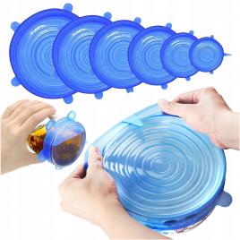 Set 6 capace universale vase, prestige, silicon, albastru