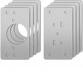 Set 8 placi de reparare balamale/48 suruburi, inox, 9x5 cm, argintiu