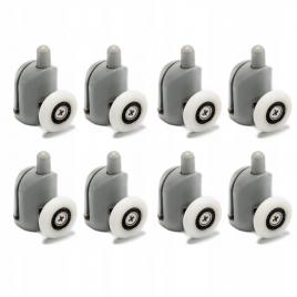 Set 8 role pentru cabina de dus, plastic, gri