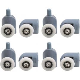 Set 8 role pentru usa de dus, alama/plastic, 4 45x34 mm, albastru