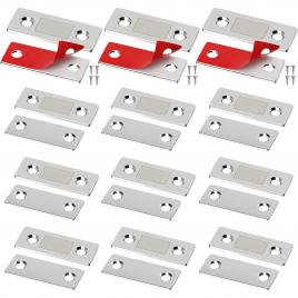 Set de 12 inchizatoare magnetice slim, cu suruburi si adeziv, magnetism puternic, design