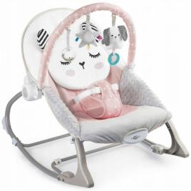 Balansoar multifunctional cu vibratii si 3 jucarii ricokids 7325 roz