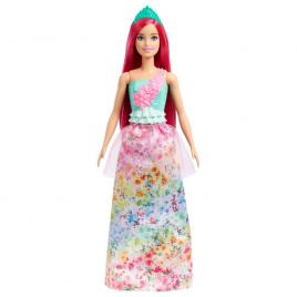 Papusa barbie dreamtopia printesa cu par roz