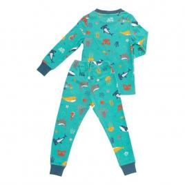 Pijama 100% bumbac organic, under the sea, 5-6 ani