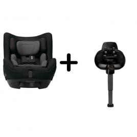 Set scaun auto rotativ i-size todl next caviar, 40-105 cm + baza isofix base next i-size pentru todl next nuna