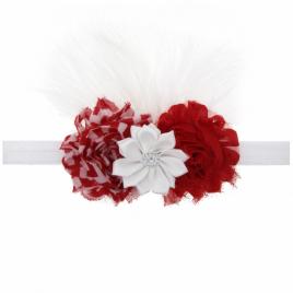 Bentita fetite cu flori rosii si albe (marime disponibila: 0-12 luni)