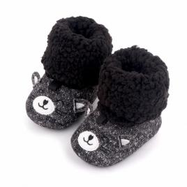 Cizmulite negre cu alb - pisicuta (marime disponibila: 3-6 luni (marimea 18