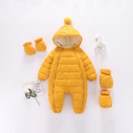 Combinezon galben mustar din fas pentru copii (marime disponibila: 3-6 luni