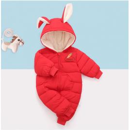 Combinezon rosu din fas - rabbit (marime disponibila: 18-24 luni)