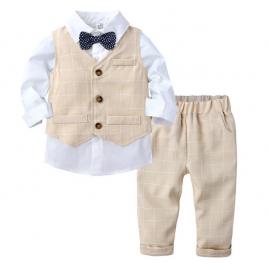 Costum elegant crem cu vestuta (marime disponibila: 2 ani)