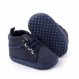 Ghetute bleumarine cu sireturi pentru baietei (marime disponibila: 3-6 luni
