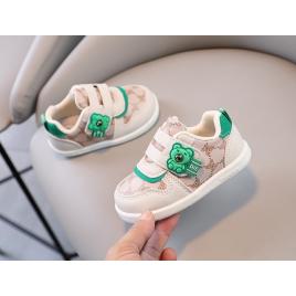 Adidasi crem pentru baietei - green teddy (marime disponibila: marimea 23)