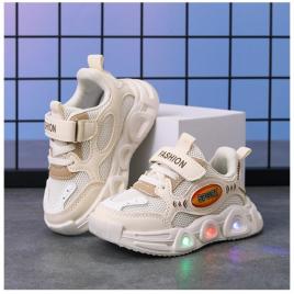 Adidasi ivoire cu insertii crem cu luminite - sport (marime disponibila:
