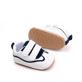Adidasi albi cu insertii bleumarine - druly (marime disponibila: 3-6 luni