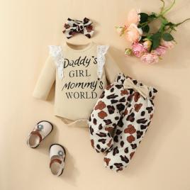 Compleu cu body crem pentru fetite - daddy and mummy (marime disponibila: 6-9