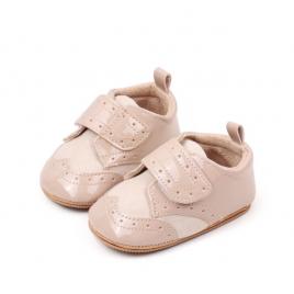 Pantofiori crem din piele lacuita - elegant (marime disponibila: 6-9 luni