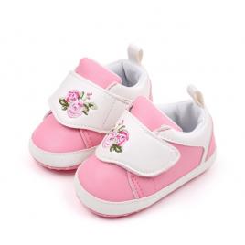 Pantofiori roz pentru fetite - roses (marime disponibila: 3-6 luni (marimea 18