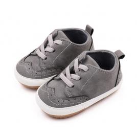 Pantofiori gri pentru bebelusi - kary (marime disponibila: 6-9 luni (marimea 19