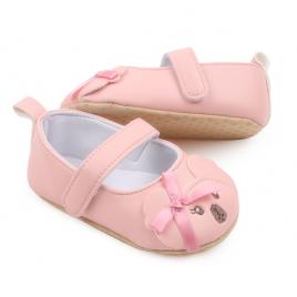 Pantofiori roz pentru fetite - sweety teddy (marime disponibila: 9-12 luni