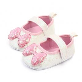 Pantofiori sclipitori cu fundite roz (marime disponibila: 6-9 luni (marimea 19