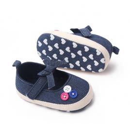 Pantofiori bebelusi, bleumarin cu bulinute albe (marime disponibila: 6-9 luni