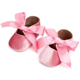 Pantofiori eleganti bebelusi din material catifelat (marime disponibila: 3-6