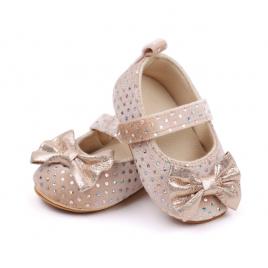 Pantofiori eleganti crem cu paiete pentru fetite (marime disponibila: 3-6 luni