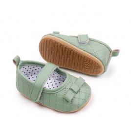 Pantofiori verzi cu fundita delicata (marime disponibila: 3-6 luni (marimea 18