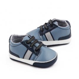 Pantofiori sport bebelusi, albastri cu detalii bleumarine (marime disponibila: