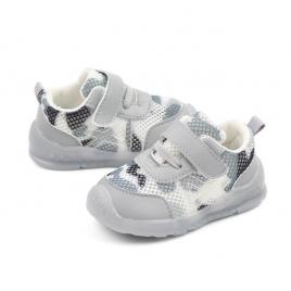 Adidasi pentru bebelusi, in nuante de gri si alb (marime disponibila: 9-12 luni