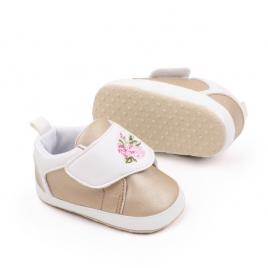 Pantofiori aurii pentru fetite - roses (marime disponibila: 3-6 luni (marimea