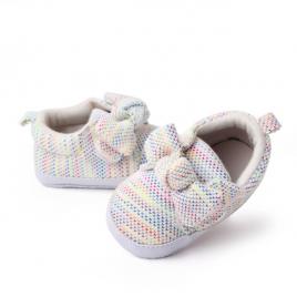 Pantofiori cu fundita - curcubeu (marime disponibila: 6-9 luni (marimea 19