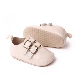 Pantofiori pentru bebelusi, ivoire, cu catarame (marime disponibila: 3-6 luni