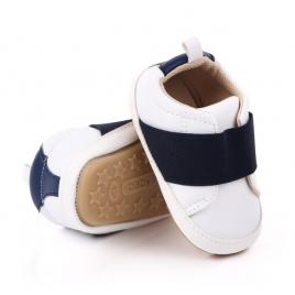 Pantofi albi cu banda elastica bleumarin (marime disponibila: 6-9 luni (marimea