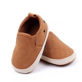 Pantofi maro tip mocasini pentru bebelusi (marime disponibila: 3-6 luni