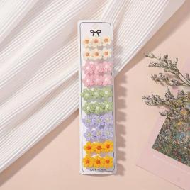 Set de 2 clame cu floricele crosetate (culoare: galben)