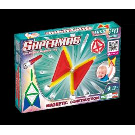 Set de constructie magnetic de baza supermag tags, 28 piese