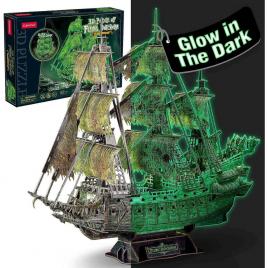 Puzzle 3d flying dutchman lumineaza in intuneric cubicfun 360 piese