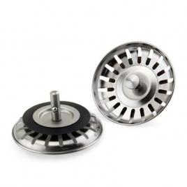 Capac sita chiuveta bucatarie, inox, 80 mm, gri