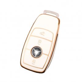 Husa alb pentru cheie mercedes benz a b c e s class w204 w205 w212 w213 w176 glc cla amg w177